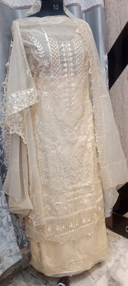 WHITE EMBROIDERY KHATLI PEARLS & ZARKAN--00019 - Image 3