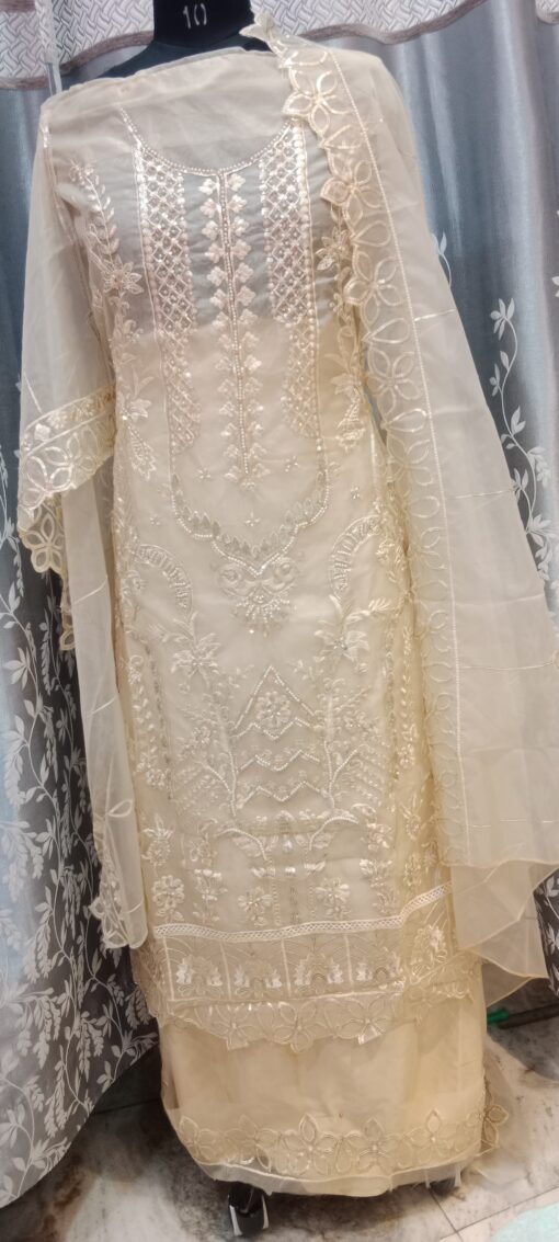 WHITE EMBROIDERY KHATLI PEARLS & ZARKAN--00019