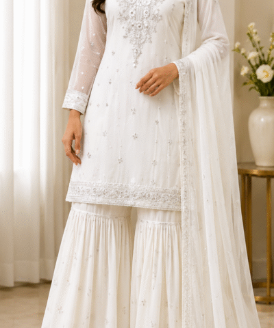 Ivory Elegance Premium Embroidered 3-Piece Festive Set