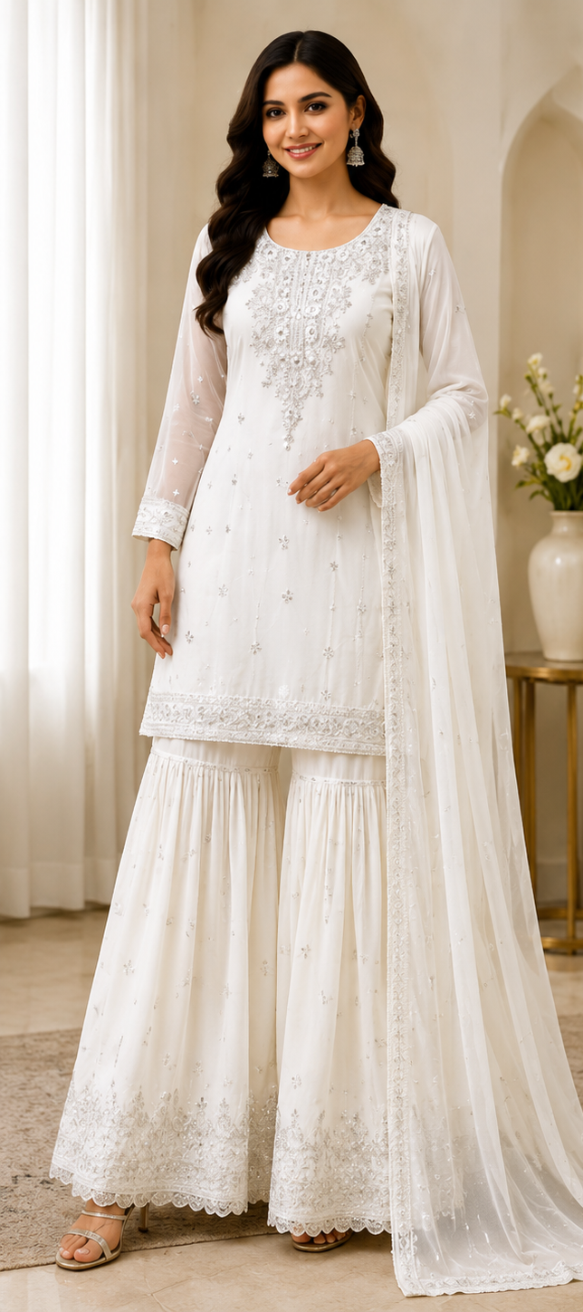 Ivory Elegance Premium Embroidered 3-Piece Festive Set